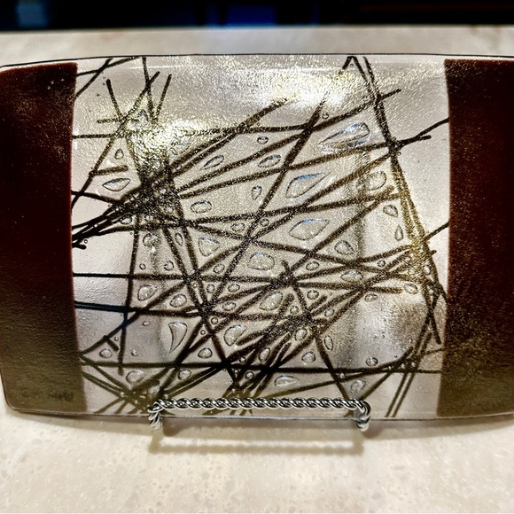 Kurt McVay Dichroic Iridescent Fused Art Glass dish - Picture 2 of 4